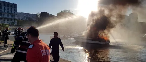 Explozie urmată de incendiu pe o barcă de agrement, în Portul Tomis din Constanța