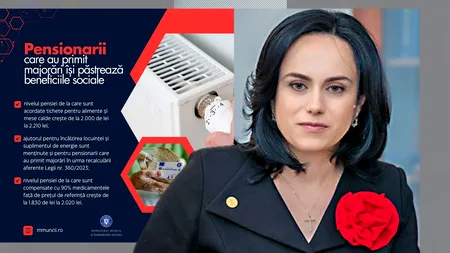 Drepturile de protecție socială SE MENȚIN pentru pensionari, după recalculare / Simona Bucura Oprescu: Sprijinul este esențial pentru un trai decent