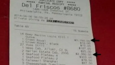 Una dintre cele mai SCUMPE note de plată la restaurant. Cât au „SPART