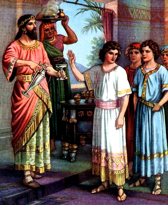 Daniel refuză mâncarea regelui babilonian Nabucodonosor. Sursa Foto: Wikipedia Commons 