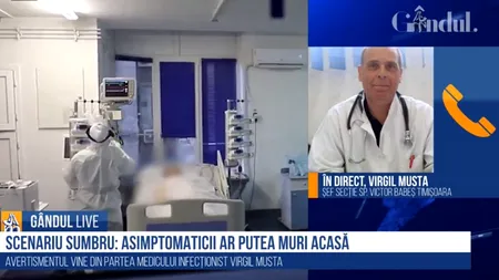 GÂNDUL LIVE. Medicul Virgil Musta, avertisment dur: „Unii pacienți de Covid-19 ar putea deceda la domiciliu”