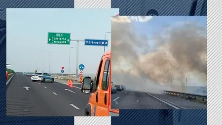 INCENDIU de vegetație lângă Autostrada Soarelui. A2, ÎNCHISĂ temporar! Trenurile, 1.400 de minute întârziere