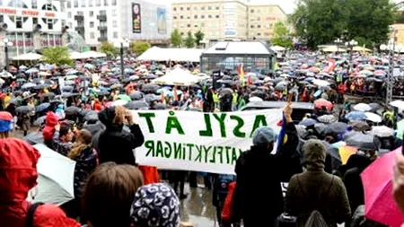 Mii de suedezi, la o demonstrație de susținere a imigranților, în Stockholm