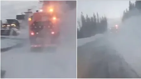 Avertisment pentru șoferi: risc de accidente pe drumul național dintre Novaci și Rânca, din cauza viscolului