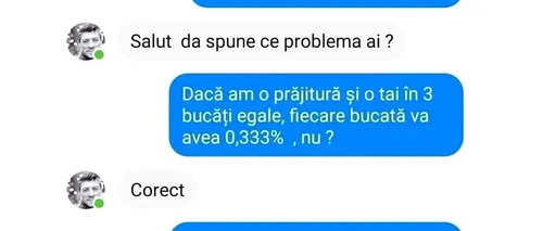 Bancul de duminică | Salut, ești bun la matematică?