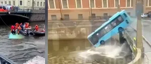 Un autobuz cu pasageri a căzut într-un râu din Sankt Petersburg. Cel puţin patru oameni au MURIT, iar alți patru sunt în comă