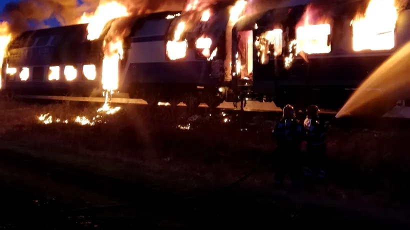 Accident feroviar îngrozitor. A ars de viu în trenul de Mediaș! VIDEO terifiant