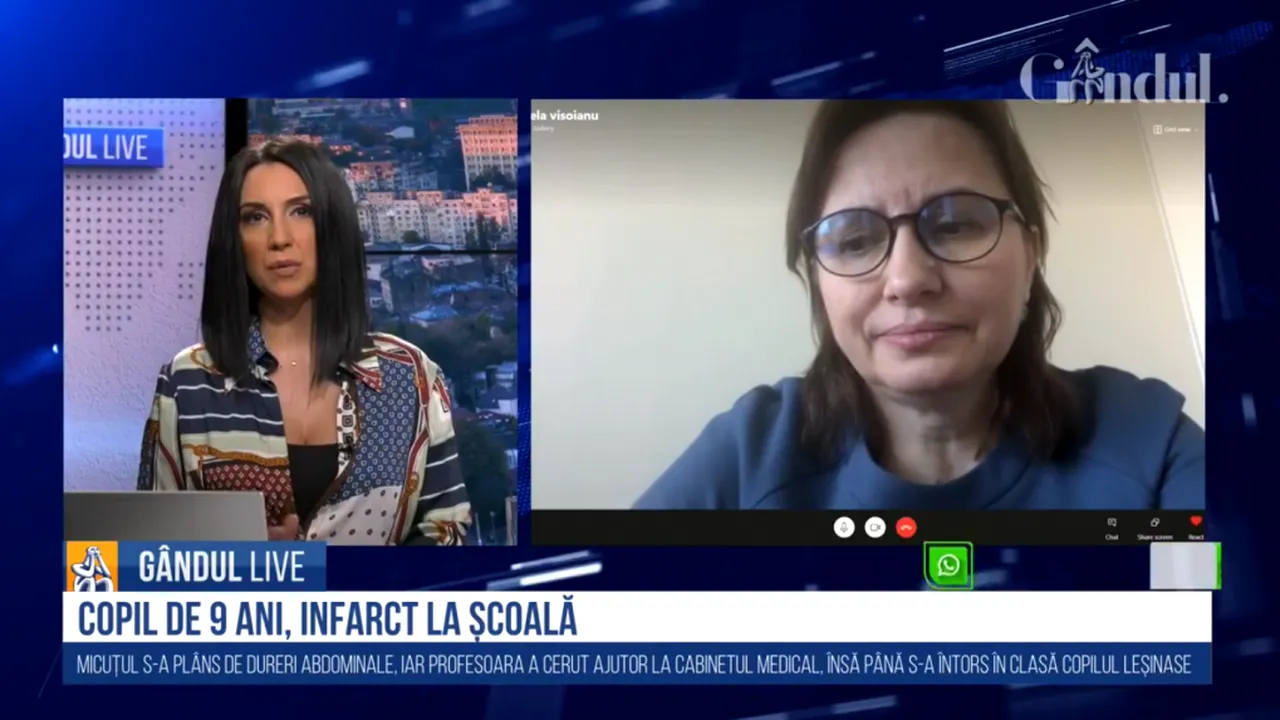 GÂNDUL LIVE. Daniela Vișoianu, expert în educație, despre cazul elevului care a murit de infarct la școală: „În alte țări există o brățară cu cod de culoare, care semnalează afecțiunea copilului”
