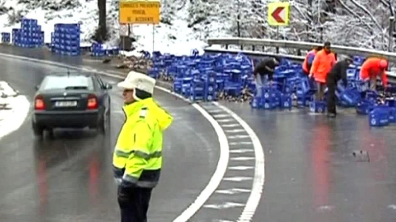 Șoferii au crezut că nu văd bine. Ce se întâmplă în spatele acestui polițist de pe DN1