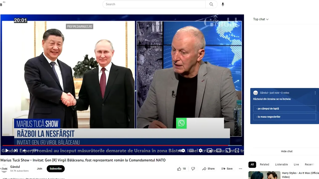 POLL Marius Tucă Show: „Cum credeți că se va încheia războiul din Ucraina?”. Au existat două variante de răspuns