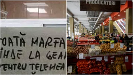 Afișul care a stârnit hohote de râs într-o piață din București: „Pentru telemea vă servește..”
