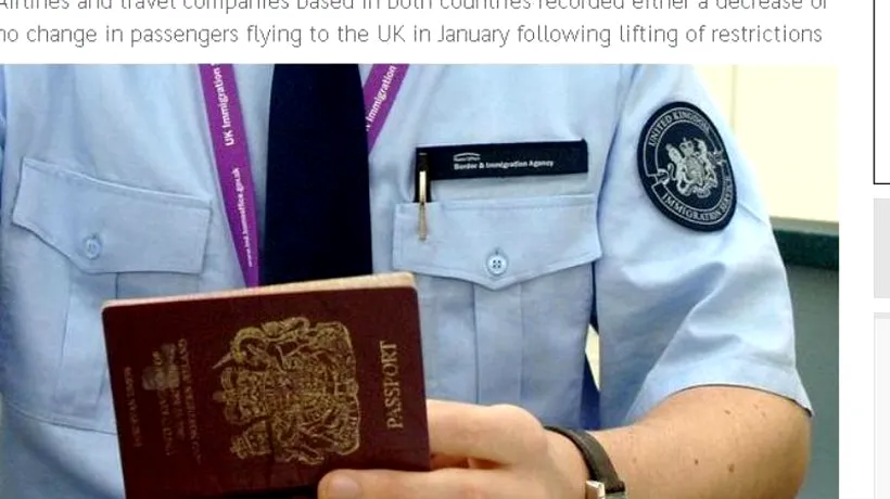 Mirror: Numărul de imigranți români și bulgari sosiți în Marea Britanie în ianuarie, mai mic decât anul trecut