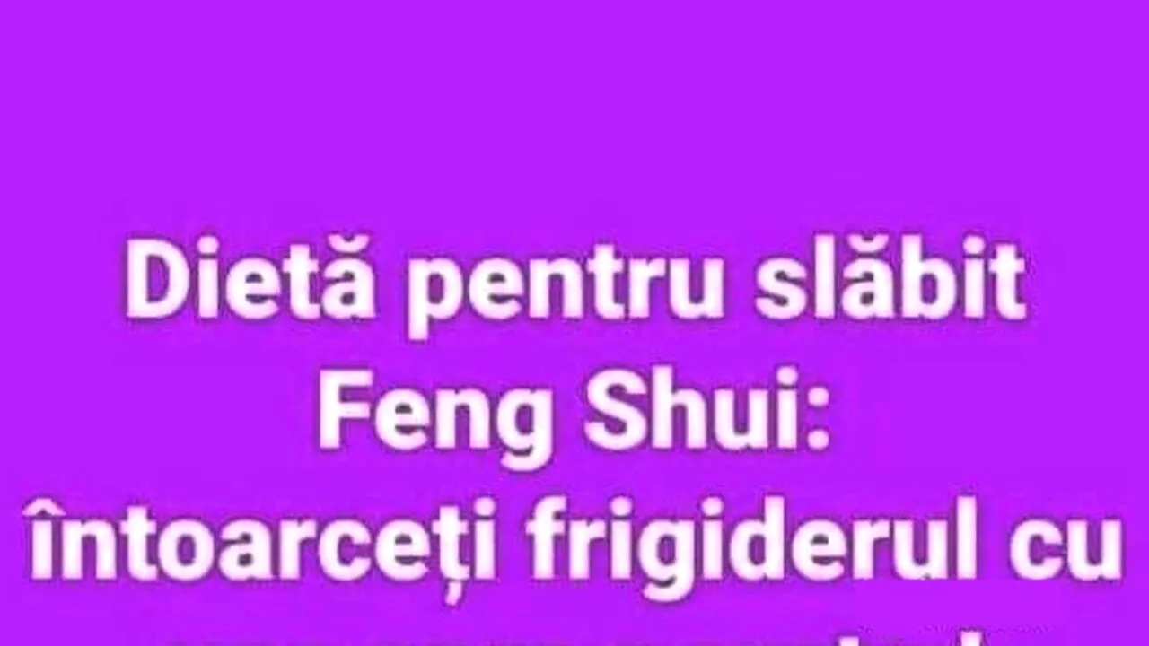 Bancul de duminică | Dieta de slăbit Feng Shui