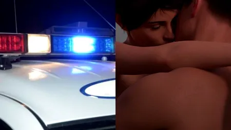 Scene de amor în autospeciala de poliție. O polițistă, surprinsă în timp ce întreținea relații intime cu un coleg mai în vârstă