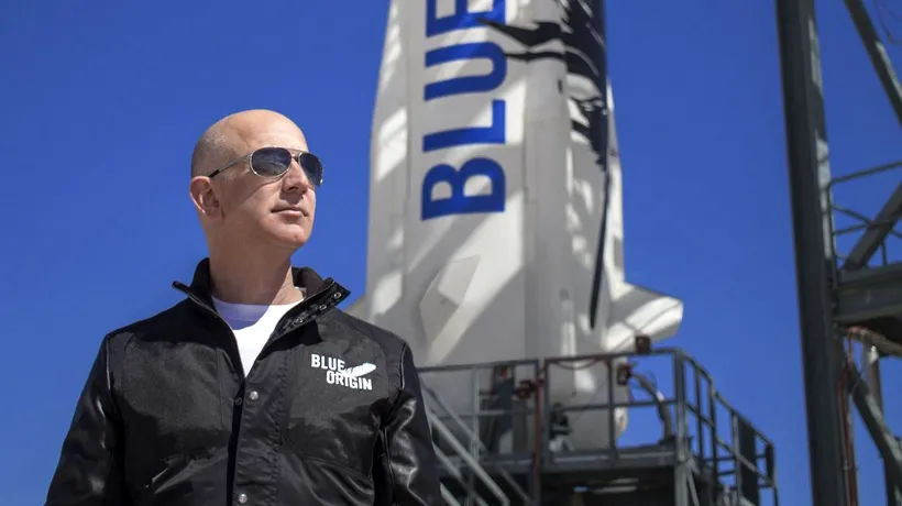 VIDEO | Jeff Bezos, al doilea miliardar care pleacă în spațiu. Primul zbor al companiei de turism spaţial Blue Origin a fost lansat cu patru pasageri la bord