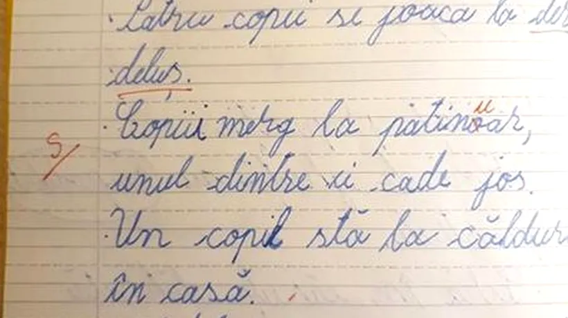 Elev notat cu SUFICIENT pentru că a scris corect cuvântul PATINOAR. Învățătorul nu-și recunoaște GREȘEALA. Andronescu: M-a revoltat și pe mine!