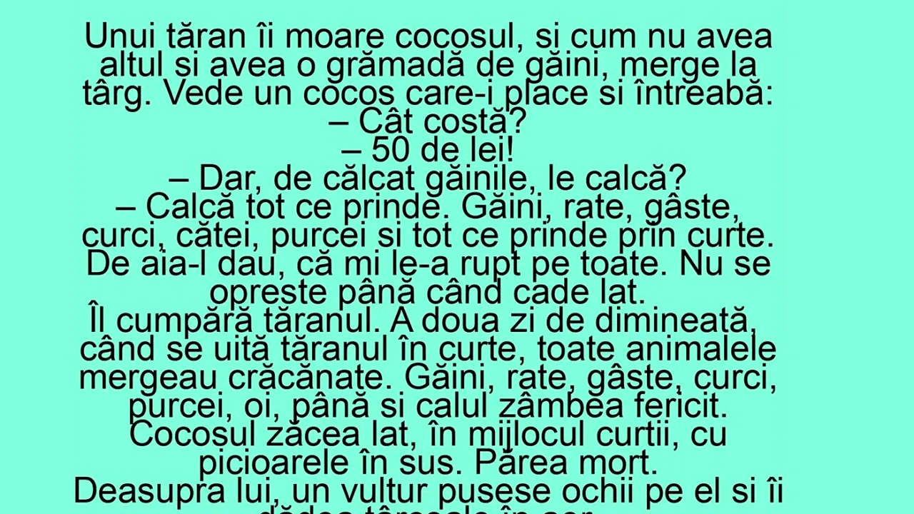 Bancul de sâmbătă | Povestea cocoșului de 50 de lei