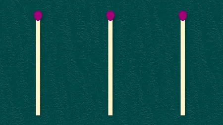 Test IQ doar pentru genii | Mutați aceste 3 bețe de chibrit, cum vreți, pentru a obține cifra 6