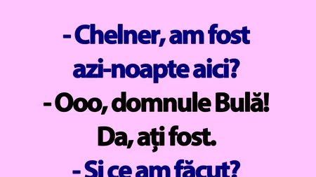 BANC | Bulă și chelnerul de la bar