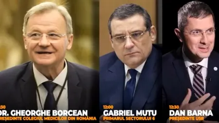 GÂNDUL LIVE | Dan Barna, Gabriel Mutu şi dr. Gheorghe Borcean, invitaţii Emmei Zeicescu, pe 12 martie, la ora 11.30