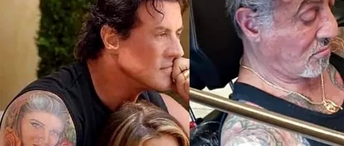 MOTIVUL pentru care Sylvester Stallone și-a modificat tatuajul: și-a transformat soția în... câine!