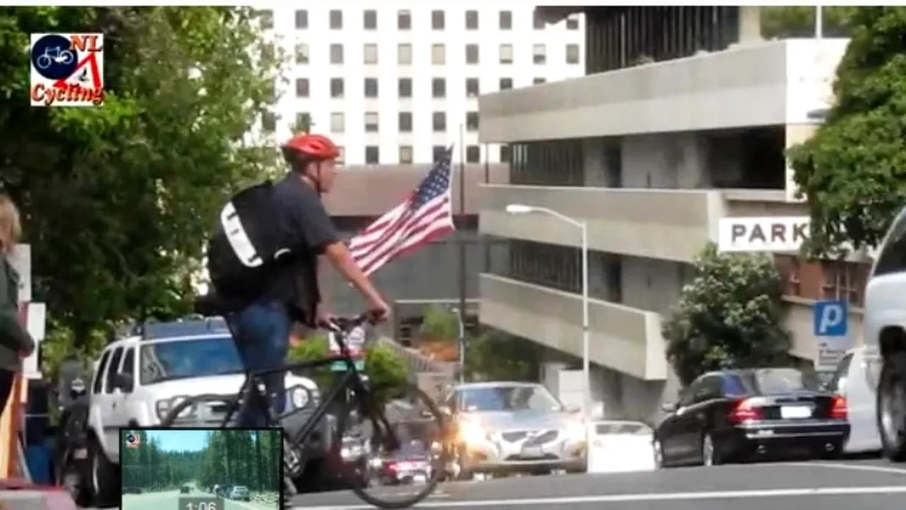 Protestul unui biciclist olandez în America. VIDEO