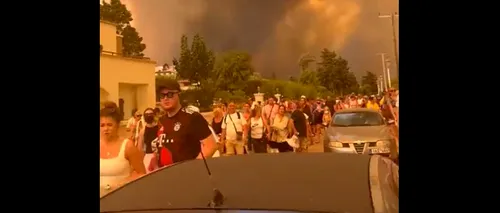 VIDEO| Imagini apocaliptice pe insula Rodos din Grecia. Turiștii români sunt evacuați din hoteluri: Ne temem! Se ia curentul și apa!
