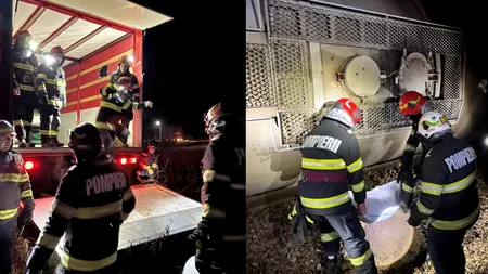 UPDATE: Trafic feroviar TEMPORAR OPRIT în Mehedinți. Cinci cisterne cu bezină au deraiat. ISU a intervenit pentru gestionarea riscului de EXPLOZIE
