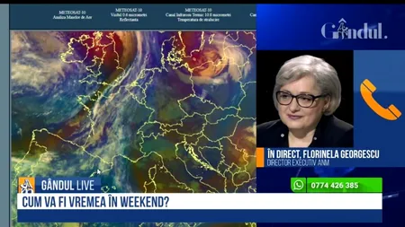 GÂNDUL LIVE. Cum va fi vremea în weekend? Florinela Georgescu: „Semnalul unui episod cu adevărat de iarnă îl vom avea...”