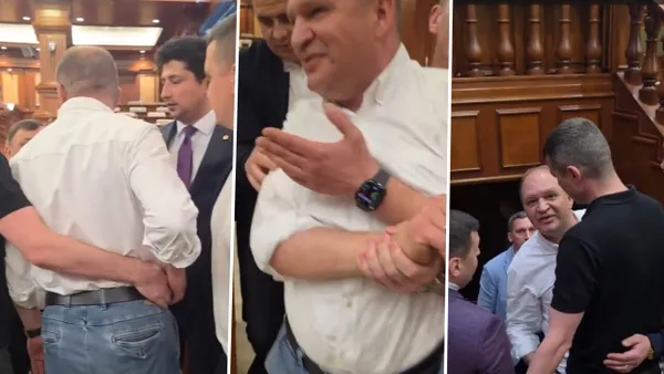 Scandal în Parlamentul Republicii Moldova. Primarul Chișinăului, evacuat după un schimb tensionat de replici și îmbrânceli cu deputații PAS