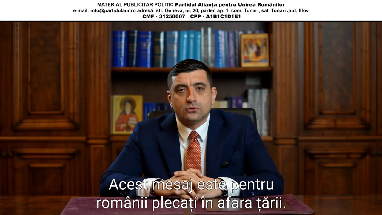 Mesajul lui George Simion, pentru DIASPORA: Ați plecat, dar o parte din voi a rămas aici, în voce, în amintiri / „România se poate repara”