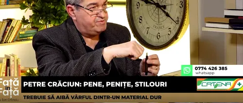 VIDEO | Petre Crăciun, scriitor de literatură pentru copii: „Stilourile trebuie să aibă vârful realizat dintr-un material dur. Penițele din aur sunt mai durabile”