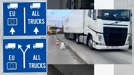 Trafic pe trei benzi pentru camioane la Vama Giurgiu, de vineri. CULOARE SEPARATE pentru UE și non-UE. Vama Siret, reconfigurată de marți