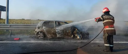 Un autoturism a luat foc pe Autostrada Soarelui, în sensul de mers către litoral. Circulația este blocată