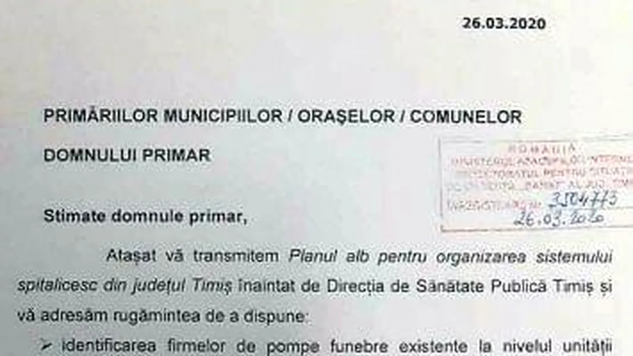 EXCLUSIV. DOCUMENTUL SECRET care circulă prin instituțiile statului! ”Planul alb” care anunță valuri de DECESE