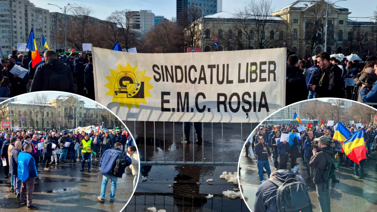 Minerii au protestat în fața Guvernului. Muncitorii au reclamat probleme majore la Complexul Energetic Oltenia și au strigat „Demisia”