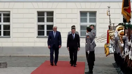 Nicușor Dan, primit cu covor ROȘU de președintele Germaniei, Frank-Walter Steinmeier, la Palatul Bellevue