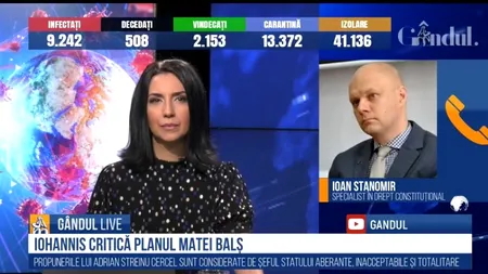 GÂNDUL LIVE. Ioan Stanomir, specialist în drept constituțional, despre programul 