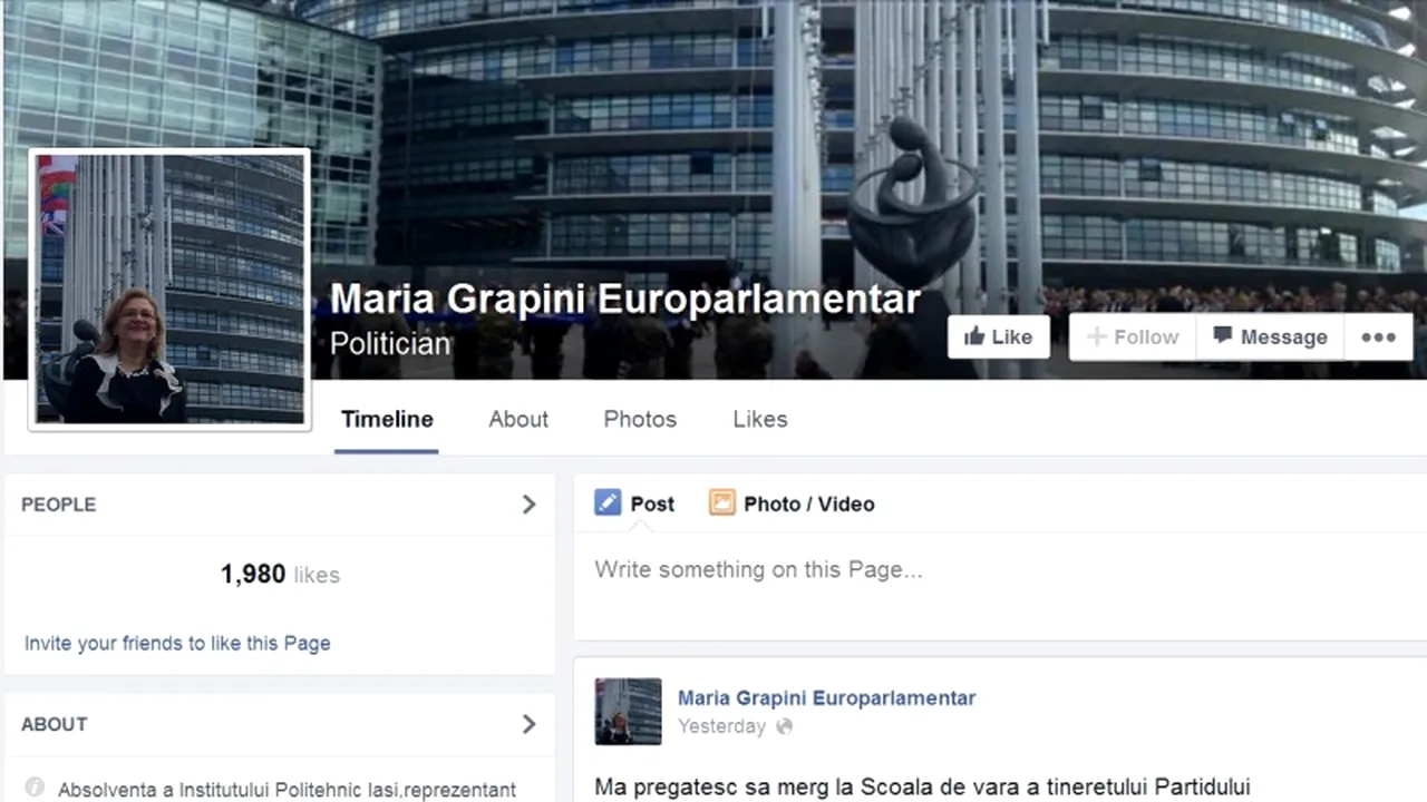 TEST: Câte greșeli identificați în ultima postare de pe Facebook a Mariei Grapini? „Să nu uităm să dedicăm zilnic timp gândirii!