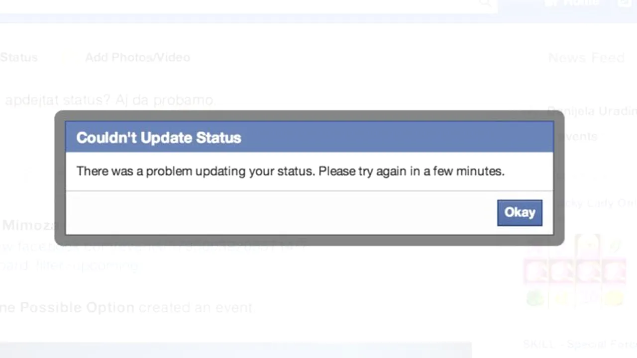FACEBOOK BLOCAT. FACEBOOK s-a BLOCAT în România cu puțin înainte de ora 15. Problema este globală