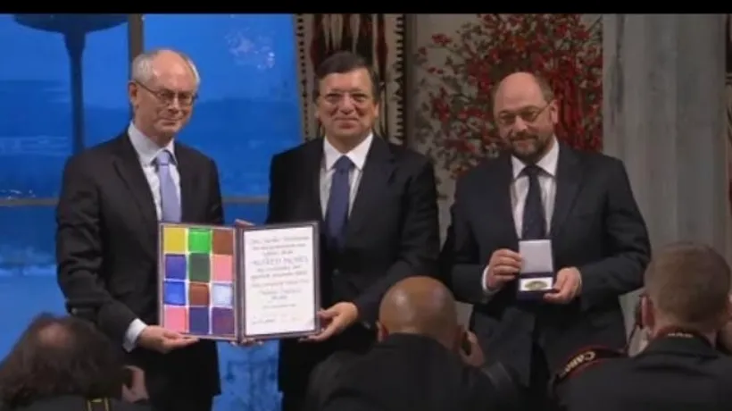 Premiul Nobel pentru Pace a fost înmânat azi Uniunii Europene. Băsescu a mers la Oslo pentru ceremonie