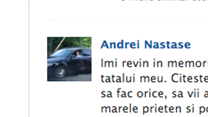 Fiul lui Adrian Năstase anunță pe Facebook că face public un fel de testament  al tatălui său lăsat înainte să se împuște