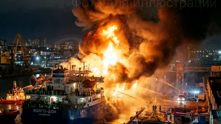 Explozii uriașe în portul Rostov-pe-Don din Rusia după un atac cu drone ucrainene. Trei morți și mai mulți răniți. O navă rusească, în flăcări