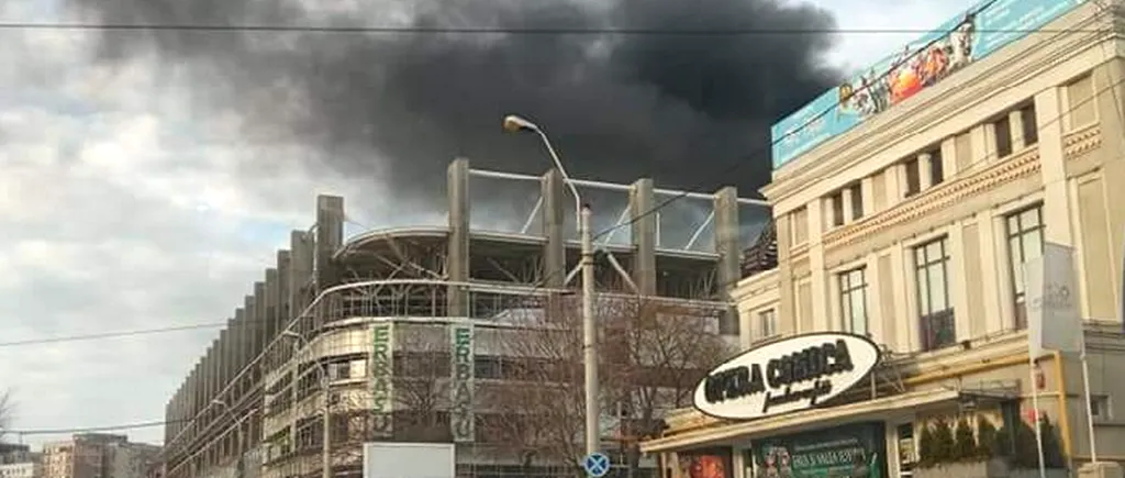 Incendiu la Stadionul Rapid, aflat în construcție! De la ce au pornit flăcările la arena din Giulești