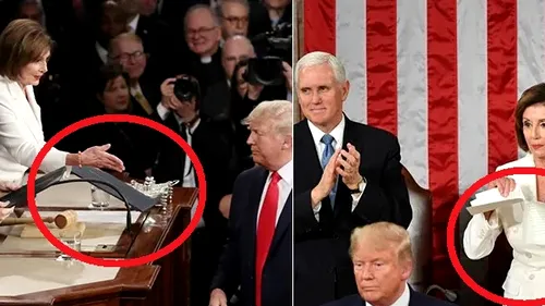 Gest incredibil al președintelui Trump: a refuzat să dea mâna cu Nancy Pelosi. Democrata a reacționat într-un mod neașteptat - VIDEO