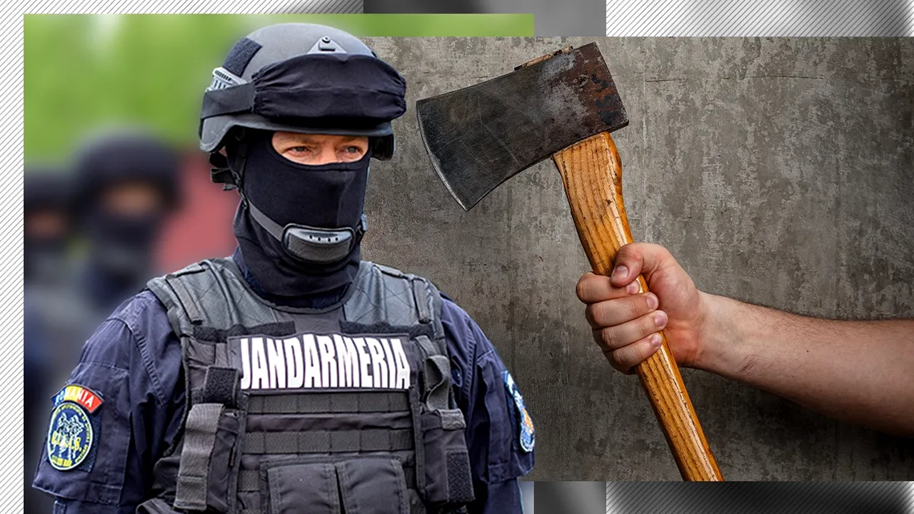 Conflict SÂNGEROS la Săcele. Un bărbat l-a atacat cu toporul pe un jandarm venit să aplaneze un conflict, iar agresorul a fost împușcat