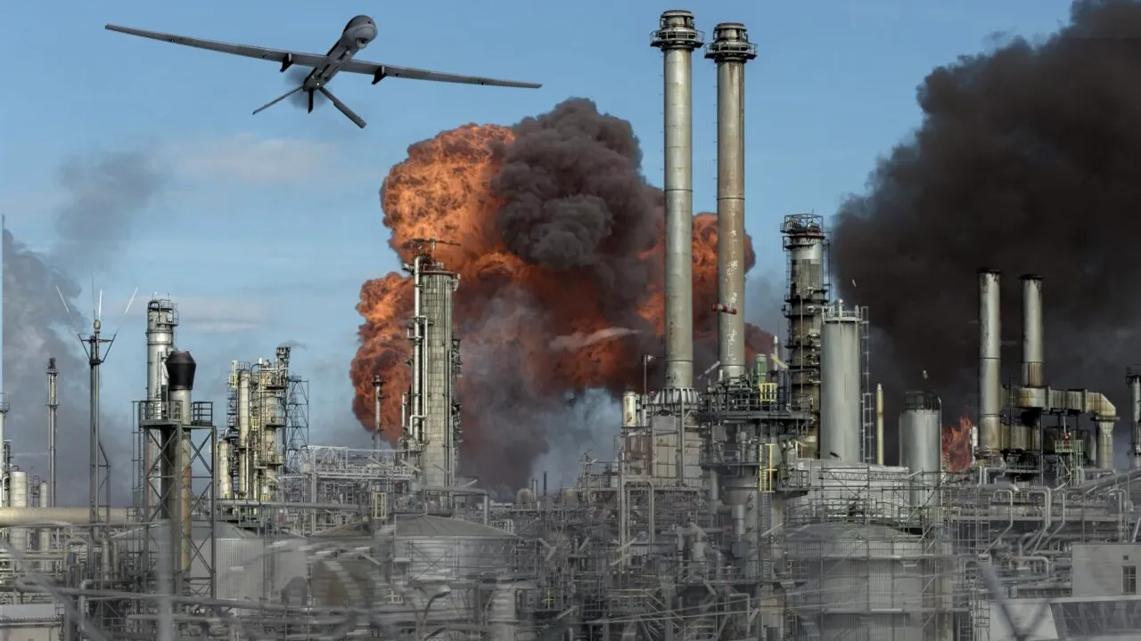 Pompierii ruși se străduie de trei zile să stingă un incendiu masiv la un depozit de petrol atacat de dronele ucrainene