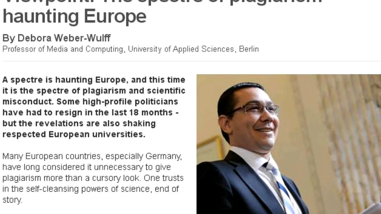 BBC: Plagiatul, strigoiul care bântuie Europa