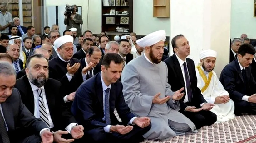 Televiziunea siriană prezintă imagini cu Assad în timp ce se roagă într-o moschee din Damasc