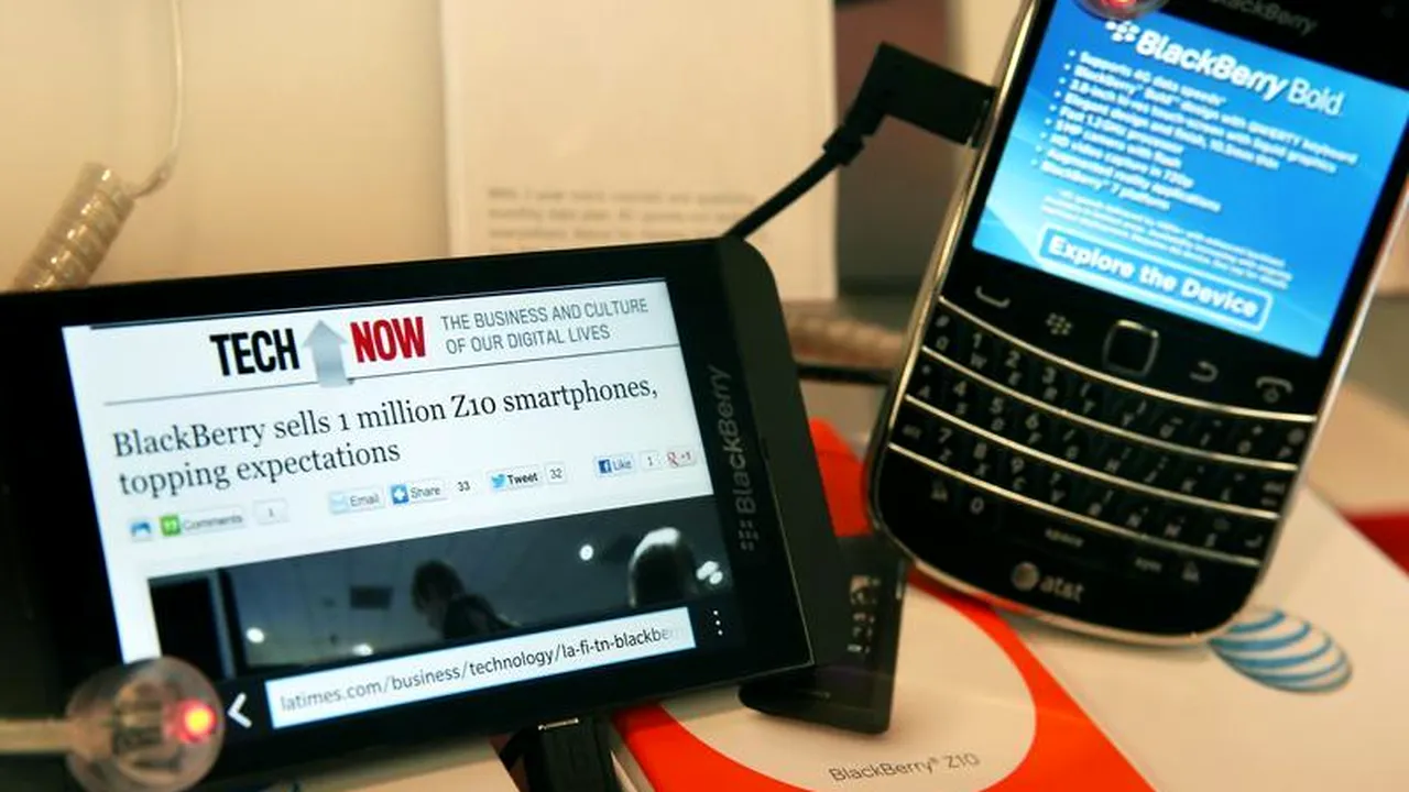 Acțiunile BlackBerry au scăzut abrupt după ce compania a prezentat ultimele rezultate financiare